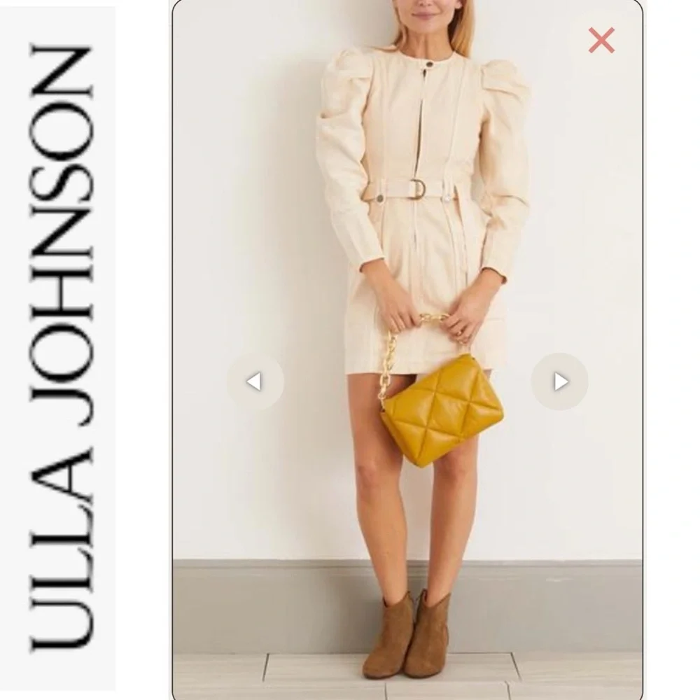 NWT Ulla Johnson Belted Cori Mini Denim Dress in Oat 4 - Picture 4 of 15